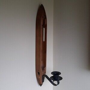 Shambow shuttle company Antique weaving loom candle holder vintage candlestick